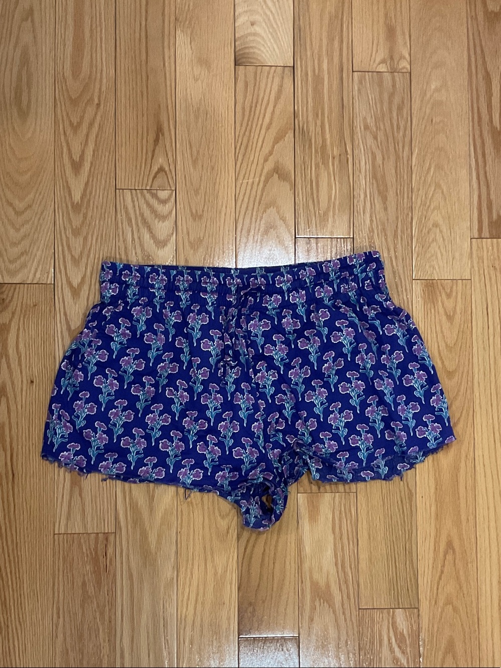 Floral Print Blue peuple Lounge Shorts Zara women size L